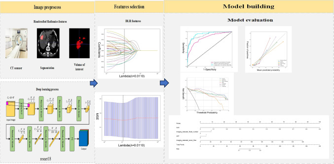 Development of a predictive model for distant metastasis in HCC patients post-TACE using clinical data, radiomics, and deep learning.