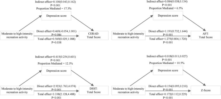 The mediating role of depression on the association between physical activity and cognitive function among older adults.