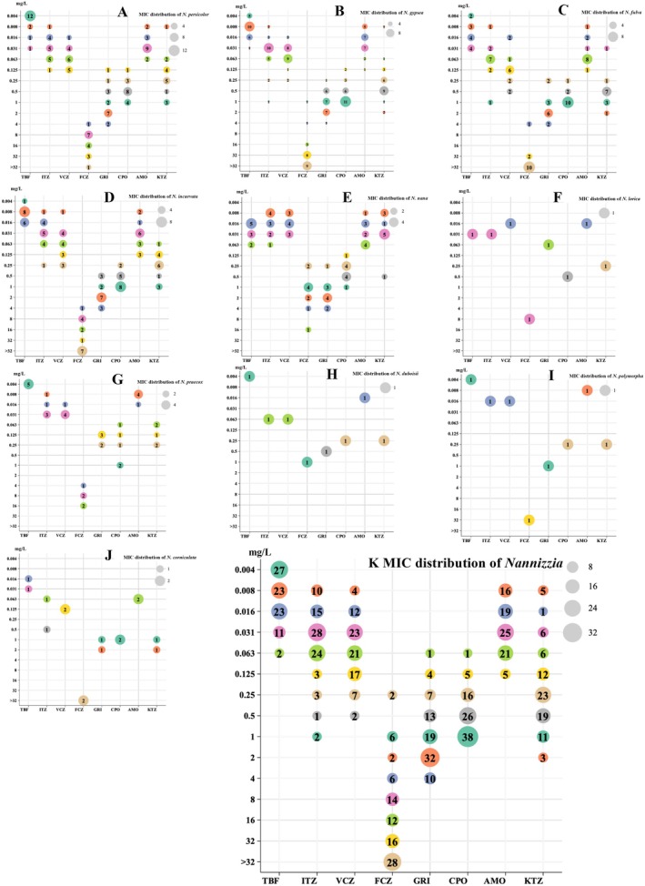 Utility of MALDI-ToF MS for Recognition and Antifungal Susceptibility of Nannizzia, an Underestimated Group of Dermatophytes.