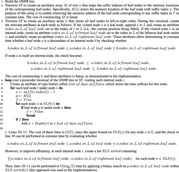 A novel linear indexing method for strings under all internal nodes in a suffix tree.