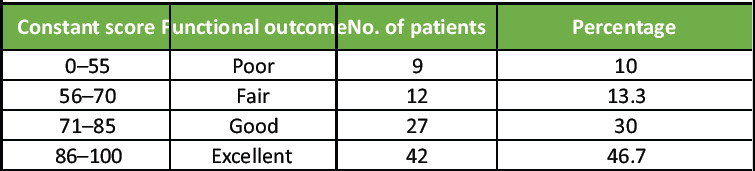 Clinical and Functional Outcomes of Proximal Humerus Internal Locking System Plate Fixation in Proximal Humerus Fractures: A Short-term Follow-up.