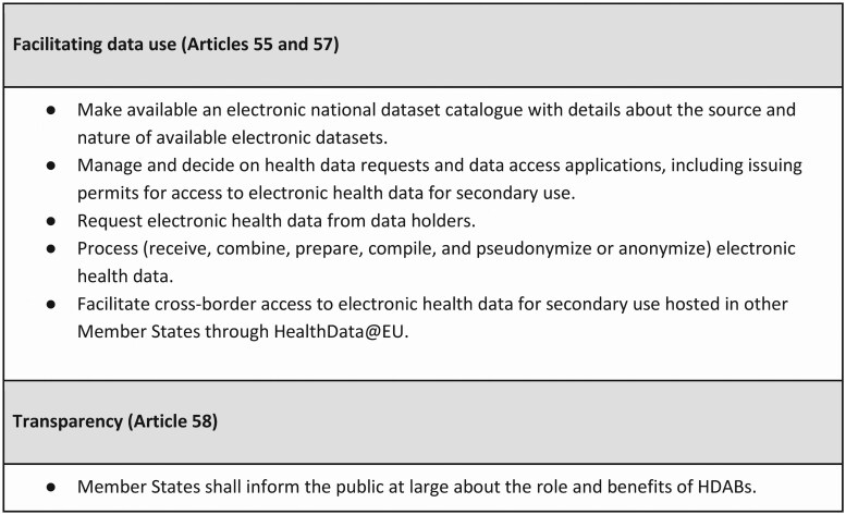 Shaping the future EHDS: recommendations for implementation of Health Data Access Bodies in the HealthData@EU infrastructure for secondary use of electronic health data.
