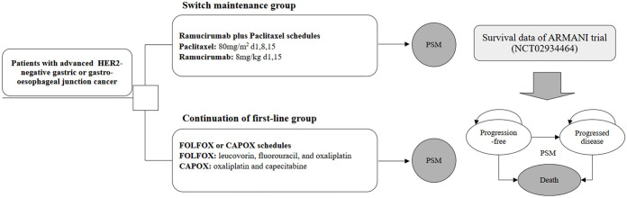 Cost-effectiveness analysis of ramucirumab plus paclitaxel as switch maintenance versus continuation of first-line oxaliplatin-based chemotherapy for advanced HER2-negative gastric or gastro-esophageal junction cancer.