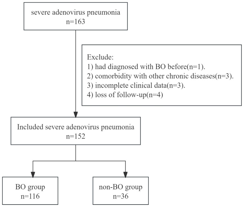 Development and Validation of a Nomogram for Predicting Bronchiolitis Obliterans in Children with Severe Adenovirus Pneumonia: Identification of Key Risk Factors.