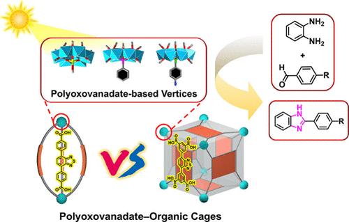 Structural Engineering in Polyoxovanadate–Organic Cages toward Photocatalytic Synthesis of Benzimidazoles