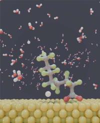 Efficient degradation of per- and polyfluoroalkyl substances on plasmonic surfaces with visible light