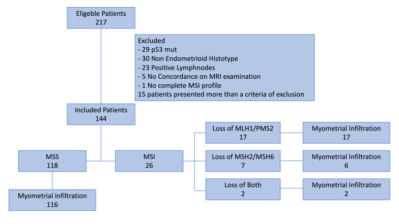 Microsatellite Instability and Myometrial Infiltration in Low-Grade Endometrial Cancer: A Focus on MMR Heterodimer Dysfunction by a Retrospective Multicentric Italian Study.