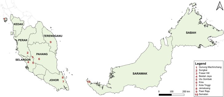 Molecular species delimitation analysis of Leptotrombidium spp. and other chigger species parasitizing birds in Malaysia.
