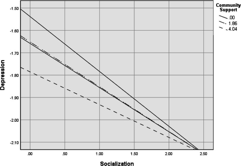 The impact of disability status on depression in the aged with the moderating effect of community support.