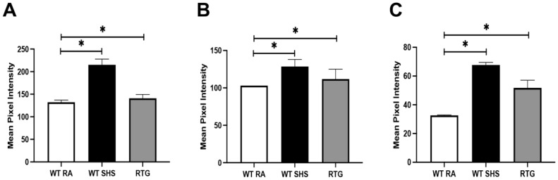 Inflammatory Molecule Elaboration in Secondhand Smoke (SHS)-Induced or Conditional RAGE Transgenic Modeling of Chronic Rhinosinusitis (CRS).