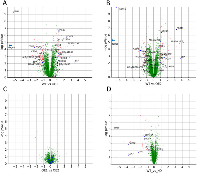 Quantitative proteomic analysis of Arabidopsis thaliana with different levels of phospholipid:diacylglycerol acyltransferase1 expression.