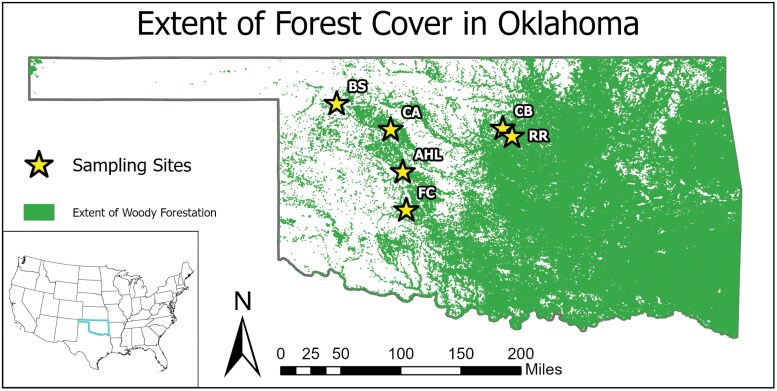 Tick infestation of birds in grasslands experiencing woody plant encroachment in the United States Great Plains.