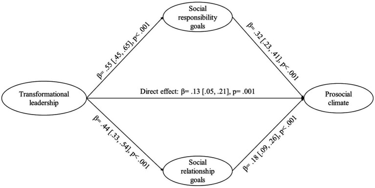 The mediating role of social goals in the relationships between teachers' transformational leadership, prosocial climate, and motor self-efficacy in physical education students.