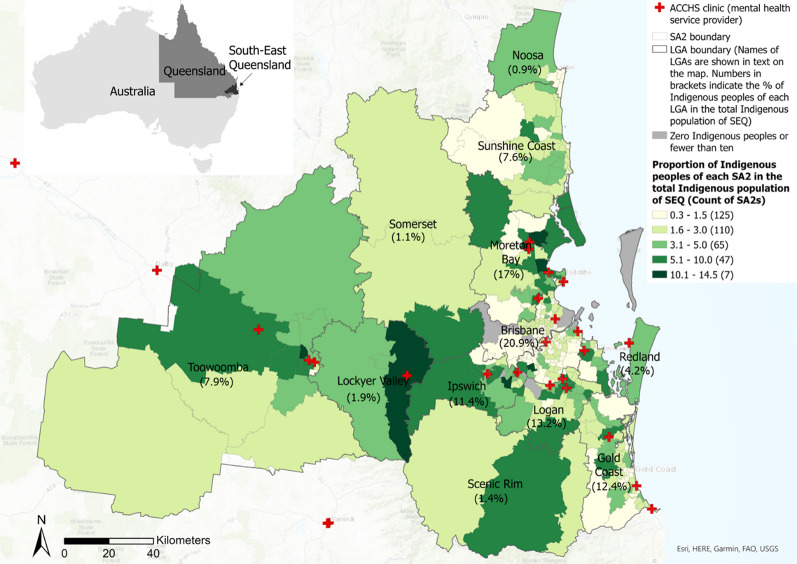 Socio-spatial inequalities in accessibility of Indigenous community-controlled mental health services in South East Queensland, Australia.