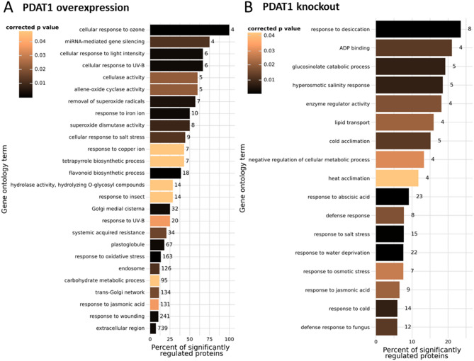 Quantitative proteomic analysis of Arabidopsis thaliana with different levels of phospholipid:diacylglycerol acyltransferase1 expression.