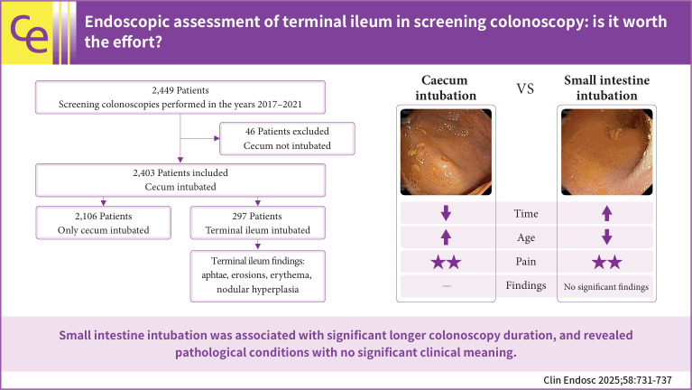 Endoscopic assessment of terminal ileum in screening colonoscopy: is it worth the effort?