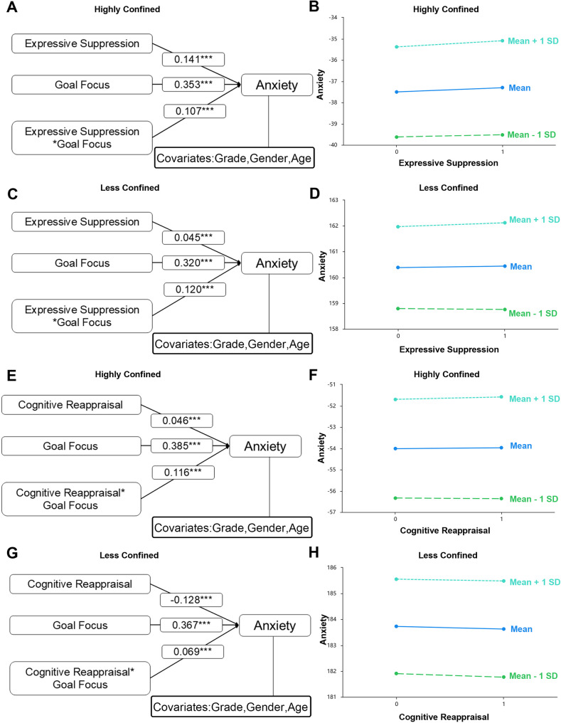 The impact of emotion regulation strategies on anxiety and depression among college students in confinement situation due to COVID-19: a relevance model of goal focus as a moderator.