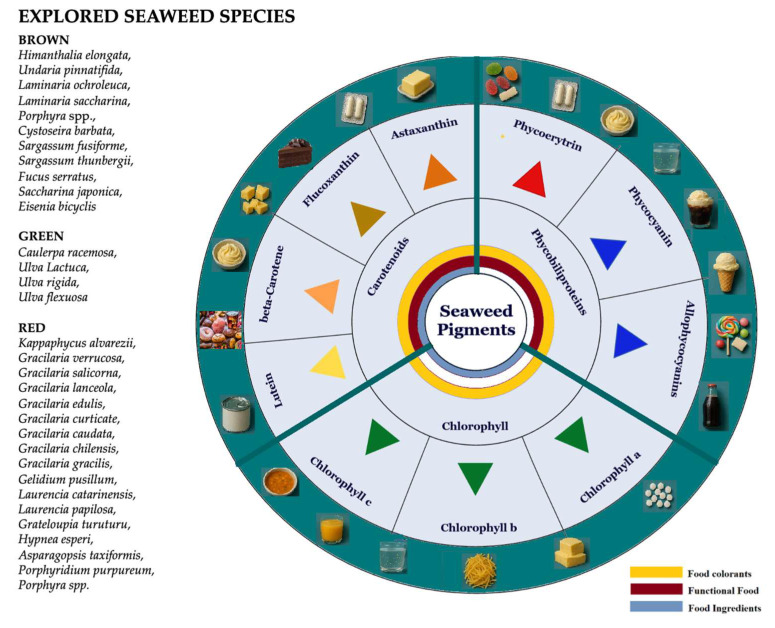 Recent Advances on Seaweed-Derived Pigments for FoodApplication and Current Legal Framework.