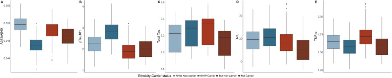 The effect of APOE4 on Alzheimer's plasma biomarkers among Mexican Americans in the HABS-HD cohort.