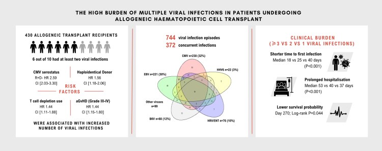 Incidence and Clinical Outcomes of Multiple Viral Infections After Allogeneic Hematopoietic Cell Transplantation.