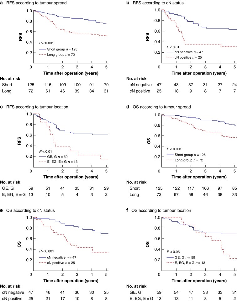 Oncological impact of unexpected horizontal tumour spread in oesophagogastric junction cancer.