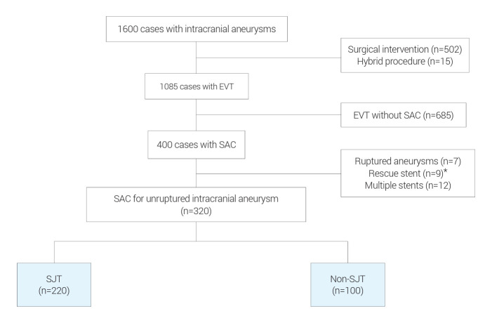 The efficacy and safety of stent-assisted coil embolization with the semi-jailing technique in patients with unruptured intracranial aneurysm.