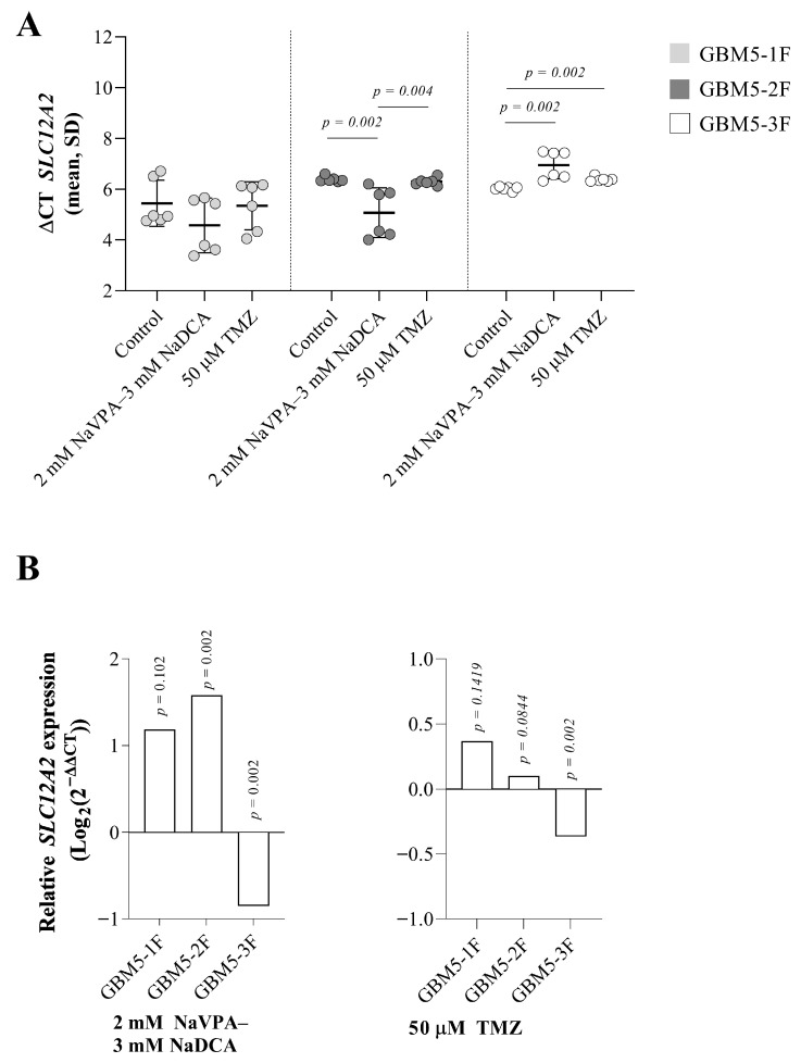 Comparison of the Effect of the Combination of Sodium Valproate and Sodium Dichloroacetate on the Expression of <i>SLC12A2</i>, <i>SLC12A5</i>, <i>CDH1</i>, <i>CDH2</i>, <i>EZH2</i>, and <i>GFAP</i> in Primary Female Glioblastoma Cells with That of Temozolomide.