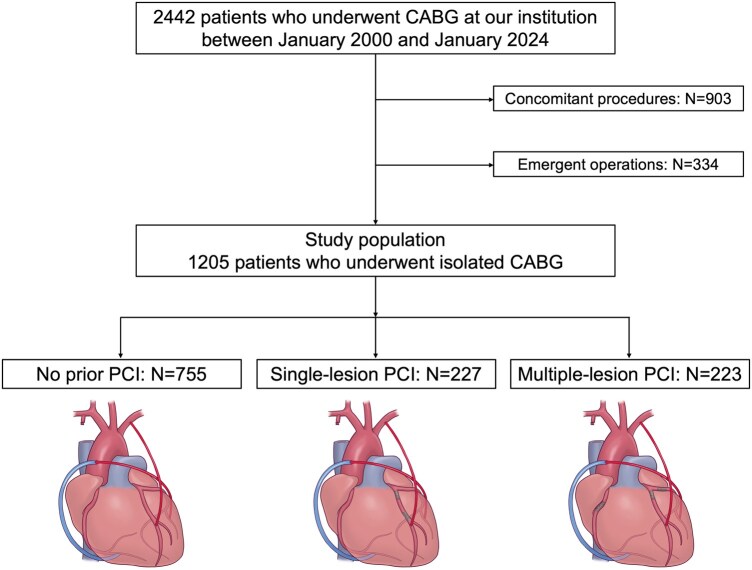 Anatomical burden of prior percutaneous coronary intervention and long-term outcomes after coronary artery bypass grafting: An analysis spanning two decades.