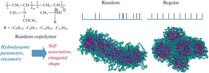 Conformation Scaling Regimes of Macromolecules As a Function of Distribution of Associating Side Chains: Experimental Data Analysis and Computer Study