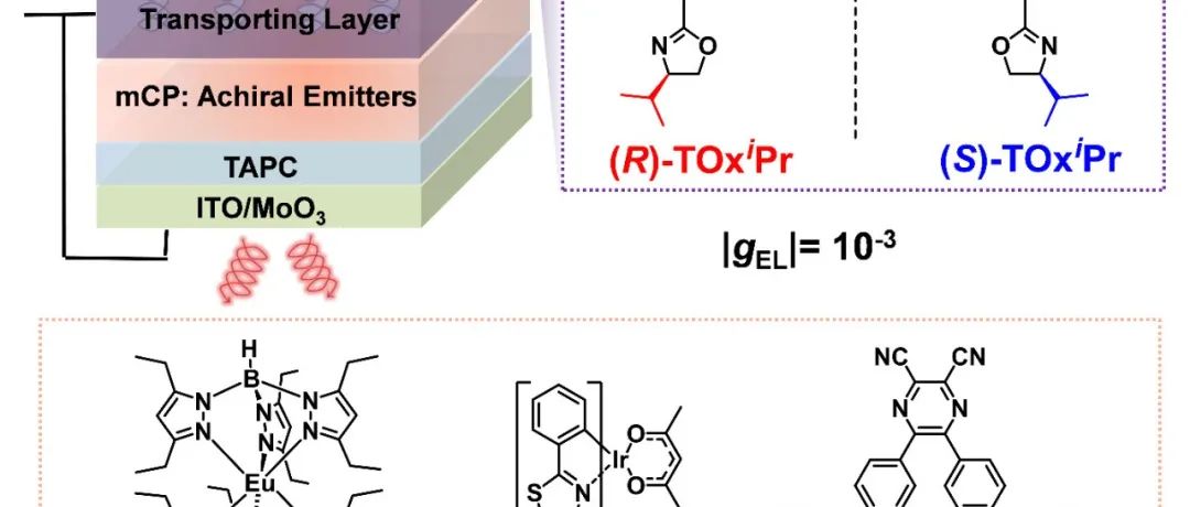 北京大学刘志伟团队：基于手性电子传输材料的圆偏振有机发光二极管