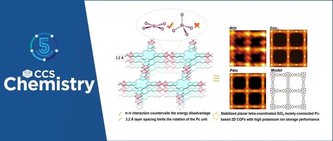 【CCS Chem.】北京科技大学姜建壮&王康团队和浙江工业大学朱艺涵团队：平面SiO&#8324;基团连接的二维COFs用于钾离子阳极储存