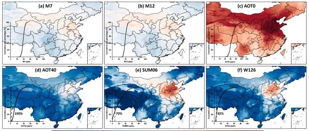 RSE: 中国24小时1公里地面臭氧遥感估算：昼夜变化及其对空气质量和植被毒性的影响