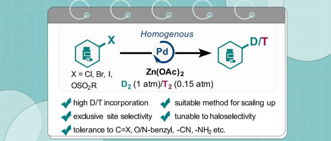 默克公司JACS：均相钯催化芳基卤化物与D2/T2气体的脱卤氘代和氚化反应