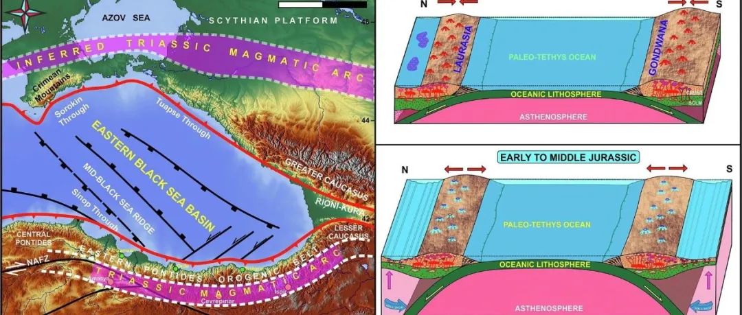 Geosci.Front.|古特提斯洋双向俯冲：来自土耳其东北部Eastern Pontides晚三叠世-中侏罗世岩浆作用的证据