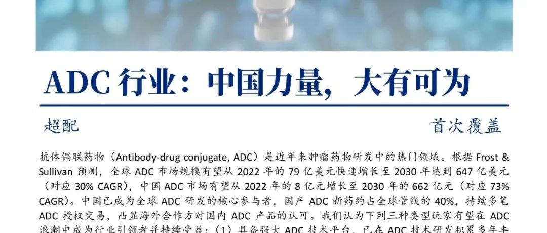 ADC行业：中国力量，大有可为