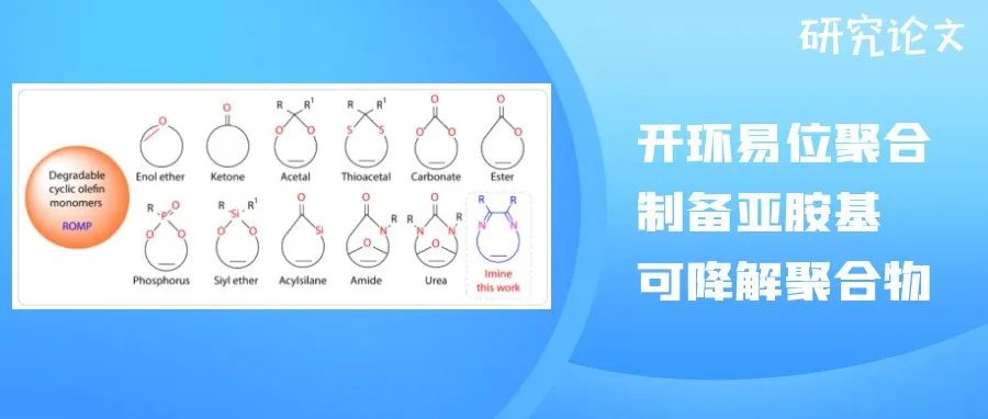 CJPS| 开环易位聚合制备亚胺基可降解聚合物