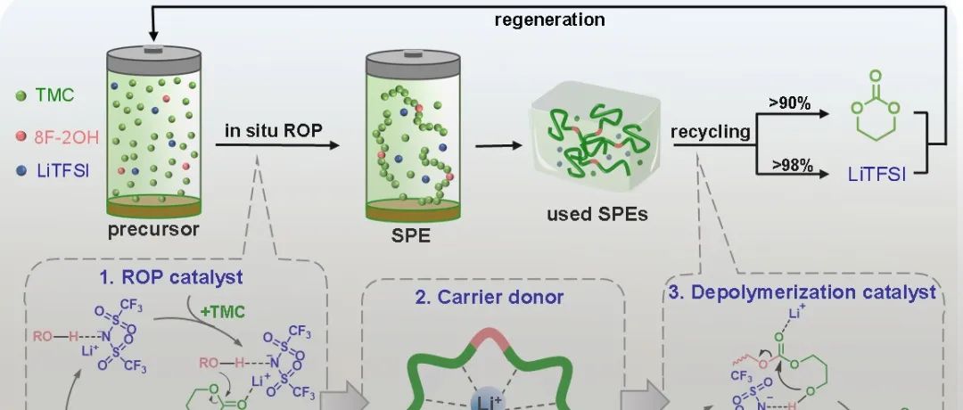 长春应化所王献红团队 JACS: 可逆锂盐催化实现固态聚合物电解质闭环回收