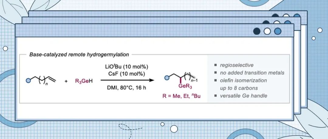 Angew：“链行走”，碱催化烯烃的远程氢锗化反应