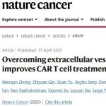 Nature Cancer | 钟文群等发现克服细胞外囊泡介导的CAR-T细胞自相残杀能够显著提升实体瘤治疗效果