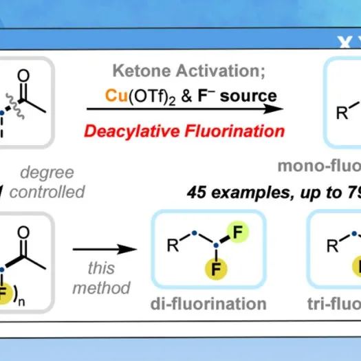 【JACS】芝加哥大学董广彬组：铜介导甲基酮发生脱乙酰氟化反应合成烷基氟化物