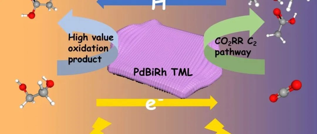陕西师范大学陈煜、浙江万里学院尹云超和苏州大学王炯：PdBiRh三金属烯实现二氧化碳与废弃塑料衍生物高效同步电化学转化
