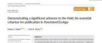 Functional Ecology | 展示研究领域的重大进展是发表的关键标准