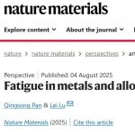 中科院金属所Nature Materials：全面回顾金属疲劳循环变形研究的理论框架与发展脉络