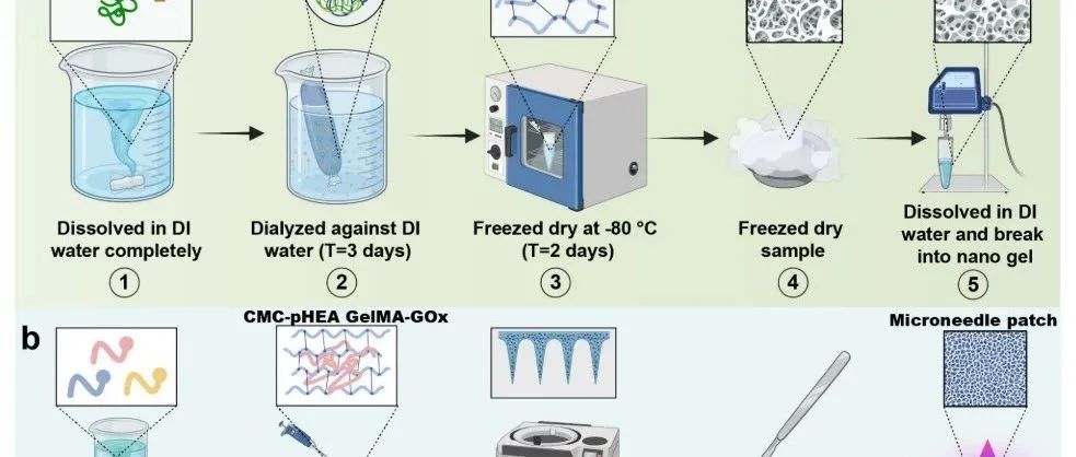 基于GelMA的无线、无电池可膨胀微针贴片用于微创血糖检测