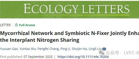 刘玲莉研究组《Ecology Letters》最新成果！