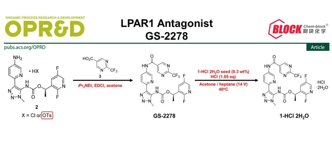 OPRD |一步简单偶联反应的工艺改进思考：吉利德的GS-2278（LPAR1拮抗剂）放大工艺路线