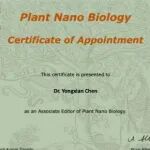 四川农业大学特聘研究员陈永先受邀担任国际期刊《Plant Nano Biology》副主编，IF=7.7