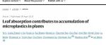 南开大学孙红文、汪磊及麻省大学邢宝山Nature 正刊 | 叶片吸收有助于植物对【微塑料】的积累