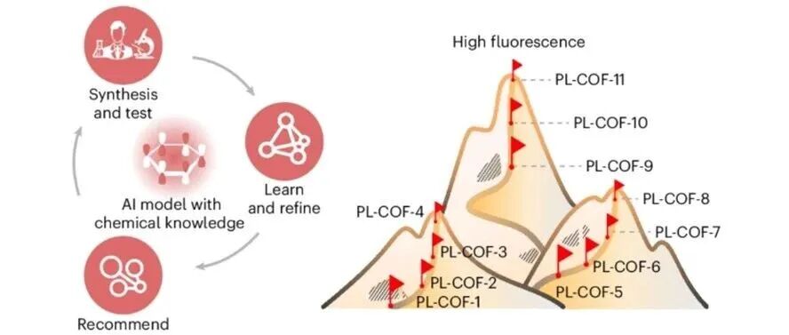 Nature chemistry | 通过人工智能辅助迭代实验学习周期发现高荧光共价有机框架