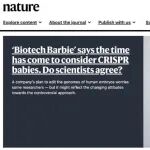 《Nature》头条：贺建奎前妻成立公司，声称是时候考虑“CRISPR baby”了